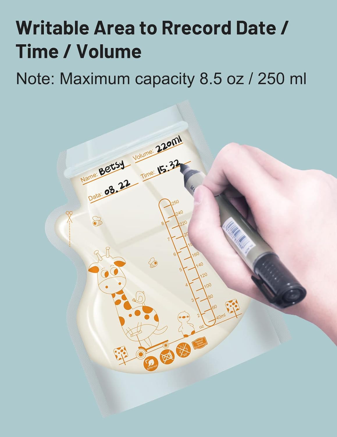 Disposable Breast Milk Storage/Freezer Bags - 250ml / 15pcs